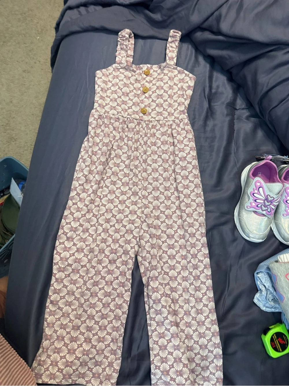 OshKosh B'gosh Lilac and White Floral Jumpsuit